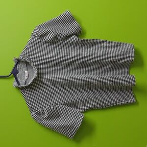 Ardene Black and White Houndstooth Short Sleeve Top